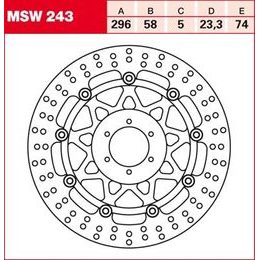 Brzdový kotouč plovoucí MSW243