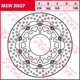 Racing brzdový kotouč MSW266SP