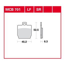 Brzdové destičky MCB701