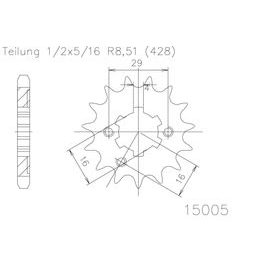 Řetězové kolečko (428) 15 zubů
