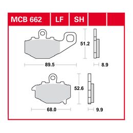 Brzdové destičky MCB662