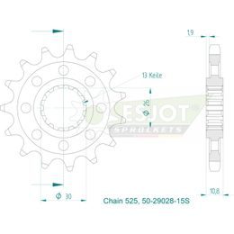 Řetězové kolečko 15 zubů