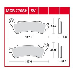 Brzdové destičky MCB776SH