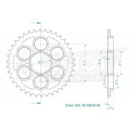 Rozeta 38 zubů Ducati