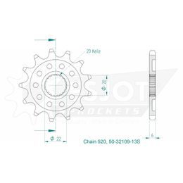 Řetězové kolečko 13 zubů