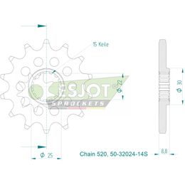 Řetězové kolečko 14 zubů