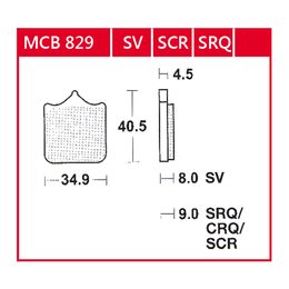 Brzdové destičky MCB829CRQ