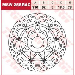 RACING Brzdový kotouč plovoucí MSW258RAC