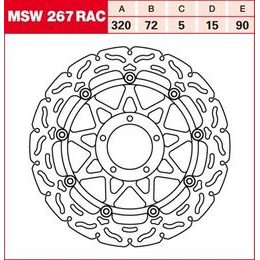 Brzdový kotouč plovoucí MSW267RAC