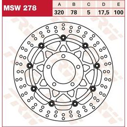 Brzdový kotouč plovoucí MSW278