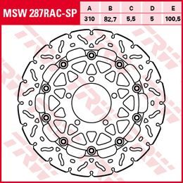 Racing Brzdový kotouč bez homologace MSW287RACSP