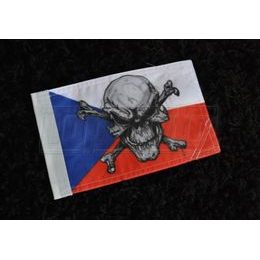 Moto česká vlaječka SKULL velká