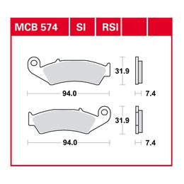 Brzdové destičky MCB574SI