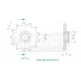 Řetězové kolečko 13 zubů