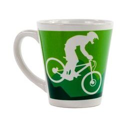 Hrnek latte cyklo Downhillers zelený