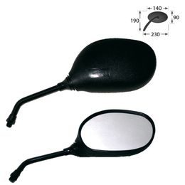 Univerzální moto zrcátka NOVA černé, homologované, 10 mm