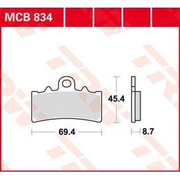 Brzdové destičky MCB834