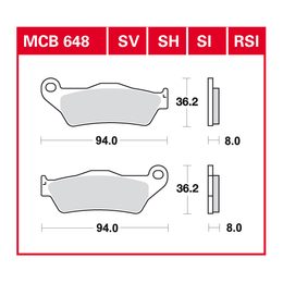 Brzdové destičky MCB648SI
