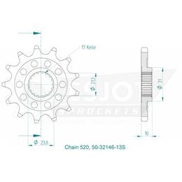 Řetězové kolečko 13 zubů