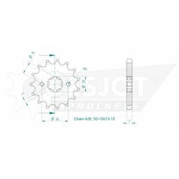 Řetězové kolečko 15 zubů