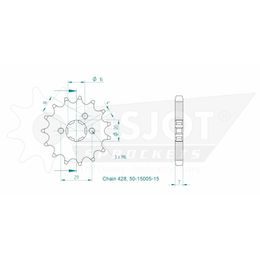 Řetězové kolečko (428) 15 zubů