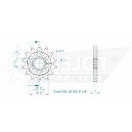 Řetězové kolečko (428) 14 zubů