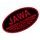 Nášivka - JAWA / zádovka - černý podklad červený nápis