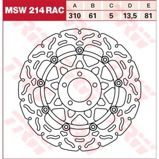 RACING Brzdový kotouč plovoucí MSW214RAC