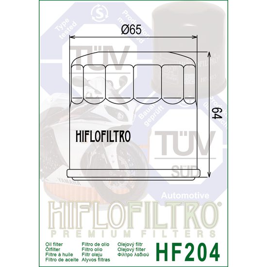 Olejový filtr HF204 Honda/Kawa/Yamaha