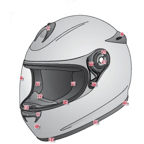 Topmoto.cz - Dark grey lower air vent kit/přední kryt ventilace pro přilby  SHARK V02 - Náhradní díly - Přilby, Výbava jezdce