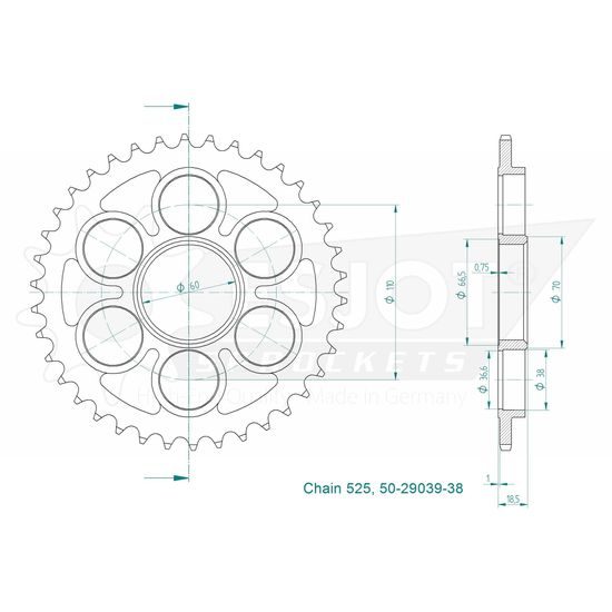 Rozeta 38 zubů Ducati