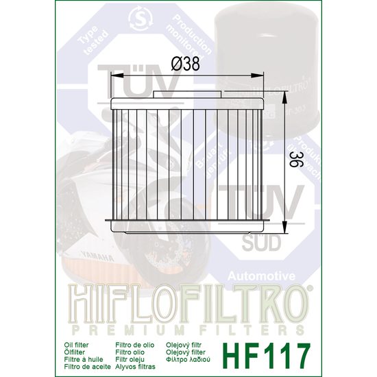 Olejový filtr HF117 Honda