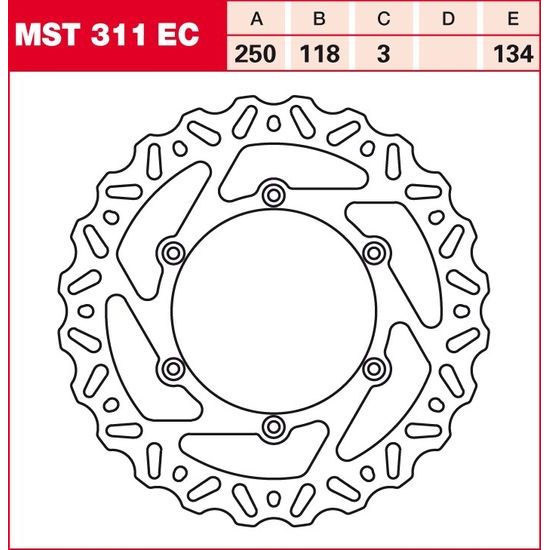 Brzdový kotouč MST311EC