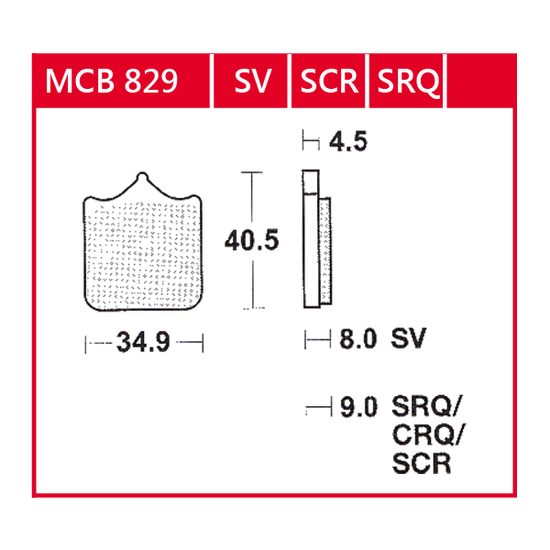 Brzdové destičky MCB829CRQ