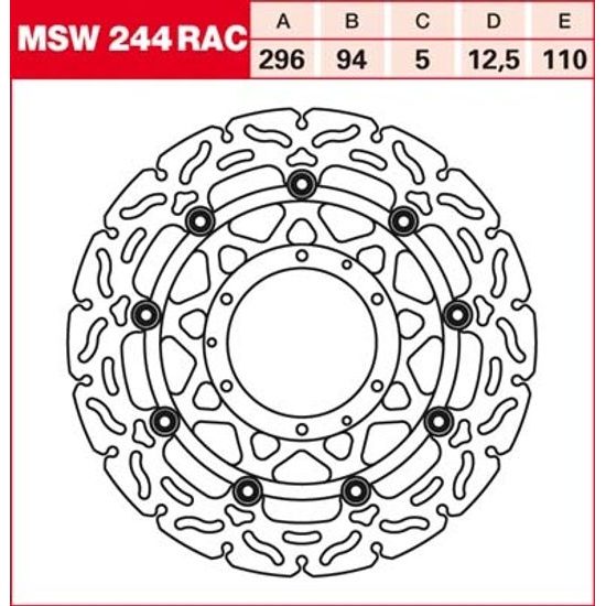 Brzdový kotouč plovoucí MSW244RAC