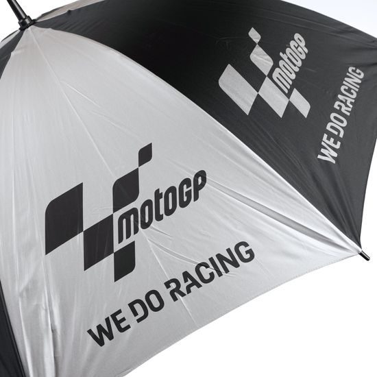 MotoGP "We Do Racing" černý & stříbrný track paddock deštník (2)