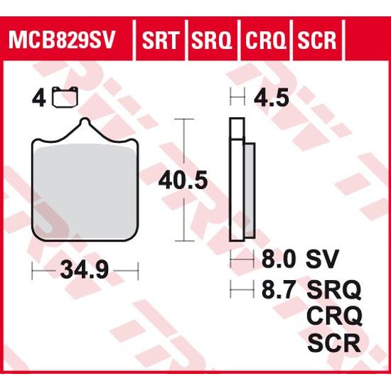 Brzdové destičky MCB829SCR