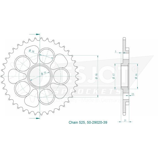 Rozeta 39 Z stříbrná Ducati