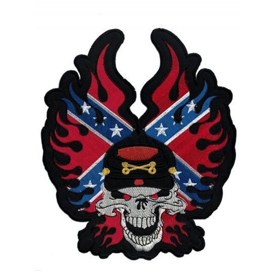 Nášivka - LEBKA PLAMENY / zádovka