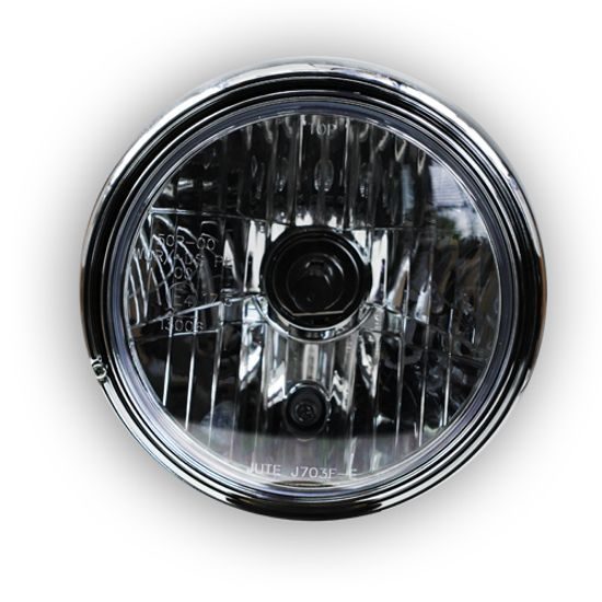 7" hlavní světlo LTD s bočním uchycením, homologované, chromové (2)