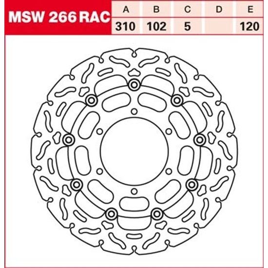 Brzdový kotouč plovoucí MSW266RAC