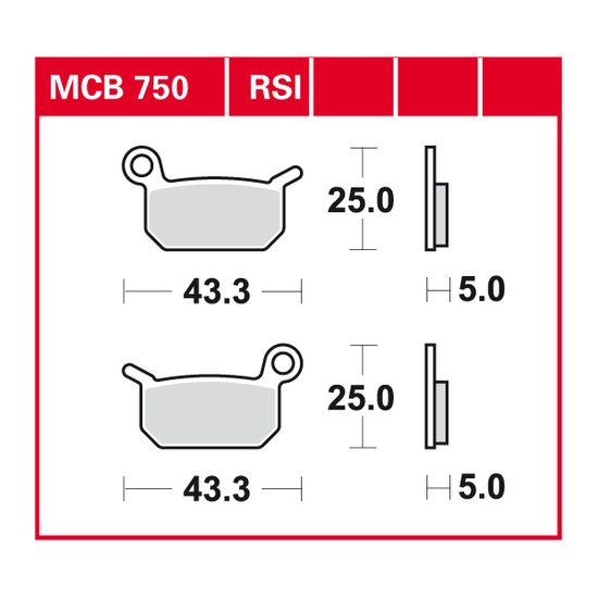 Brzdové destičky MCB750SI