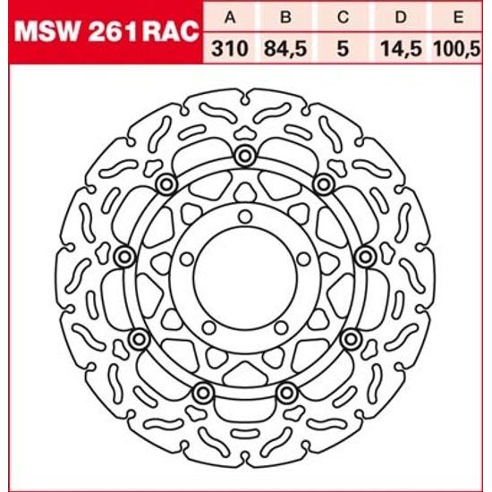 Brzdový kotouč plovoucí MSW261RAC