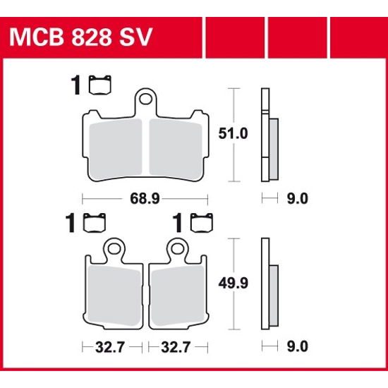 Brzdové destičky MCB828SV