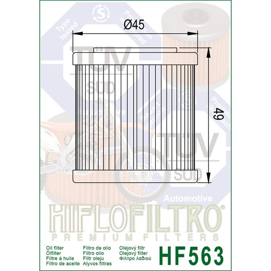Olejový filtr HF563 Aprillia/Husqvarna