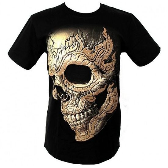 Triko SVÍTÍCÍ potisk / lebka