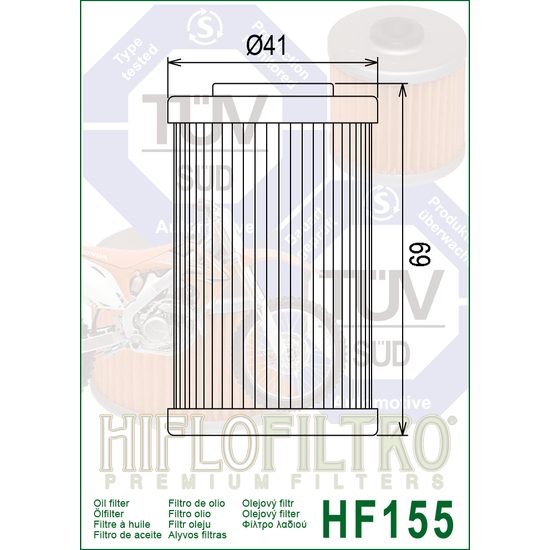 Olejový filtr HF155 KTM