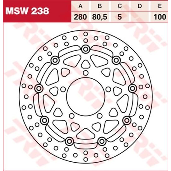 Brzdový kotouč plovoucí MSW238
