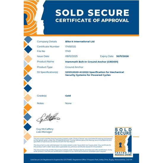 Mammoth security zemní kotva Thatcham pro lanové a řetězové zámky