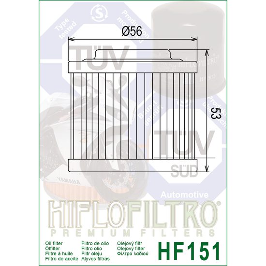 Olejový filtr HF151 Aprillia/BMW